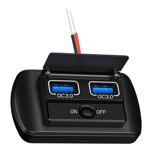 12V USB Outlet Double QC3.0 Type C/USB Quick Panel Wall Mount Automotive - Zdjęcie 10 z 11