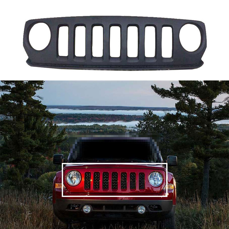 ABS Black Front Upper Bumper Frame Grill Grille For Jeep Patriot 2011-2016