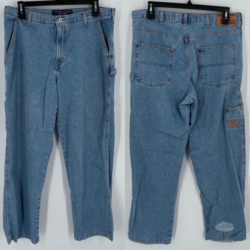 Vintage Guess USA WorkWear Denim Carpenter Jeans Gr. 38x34 90er Skater MÄNGEL