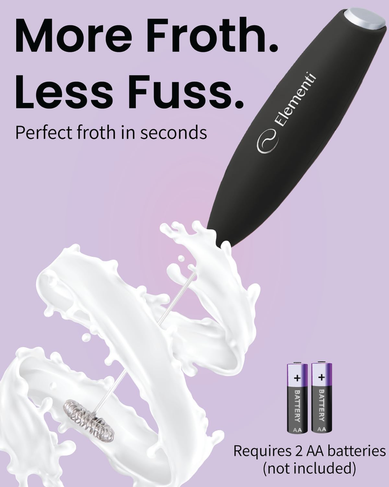 Milk Frother Wand & Matcha Mixer, Mini Electric Whisk for Coffee