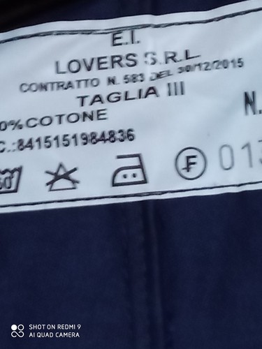 Tuta da lavoro Esercito Italiano Taglia III . Fondo di Magazzino. - Foto 5 di 8