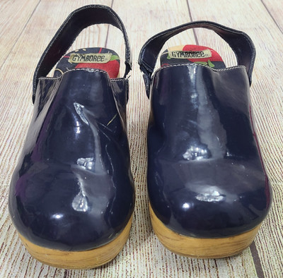 Gymboree Prep School Class of 2008 Apple Clogs Shoes Girl's Size 13 Navy Blue