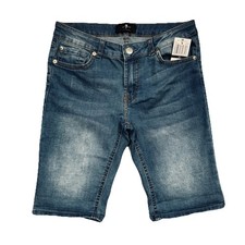 7 For All Mankind Bermuda Shorts Girls 14 W26 Inseam 9.5 Blue Adjustable Stretch