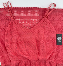 Vince Camuto Crochet Blousen Maxi Dress Coral Size 4 NWT