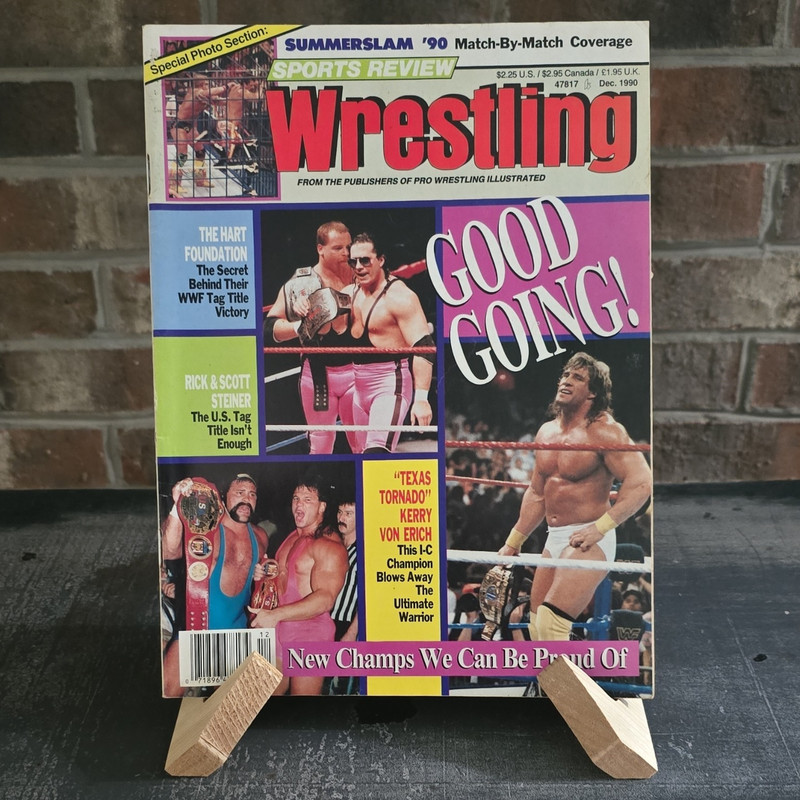 Sports Review Wrestling Dec 1990 Issue 12 Steiner Brothers Kerry Von Erich Illus