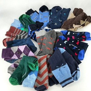 Banana Republic Mens Dress Socks Lot of 14 Pair Argyle Striped Animal Print Crew
