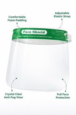 Bulk 300 Face Shields Clear Anti-Fog Full Face Protective PPE Safety Mask New