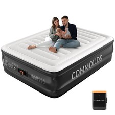 Queen Air Mattress with 2000mAh Battery Powered Pump, 18" Raised Inflatable M...