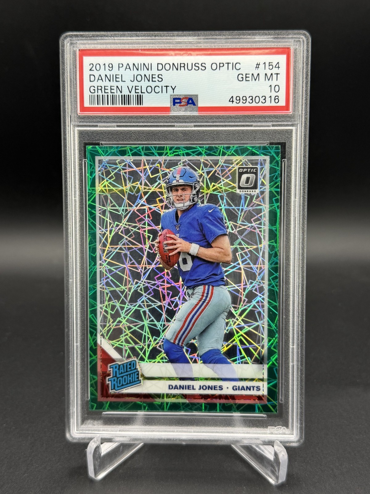 2019 Donruss Optic - Daniel Jones Rookie #154 Green Velocity RC