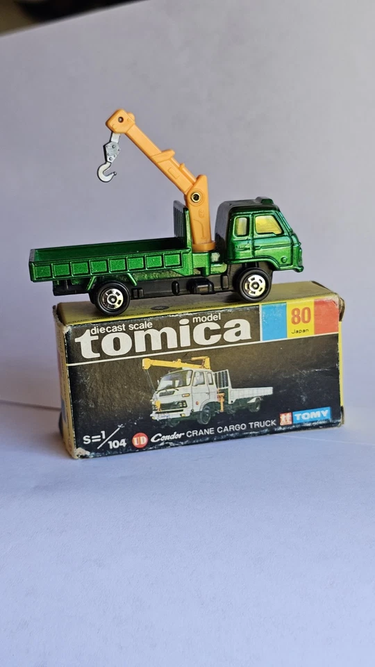 Tomica Caja Negra Nº Camión de carga grúa Condor 80 UD escala 1/104 fundido a presión Japón Foto 4 de 4
