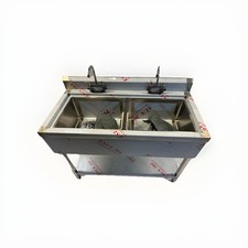 Commercial Kitchen  Double Bowl Catering Sink 1200x600mm Free Delivery Free Taps