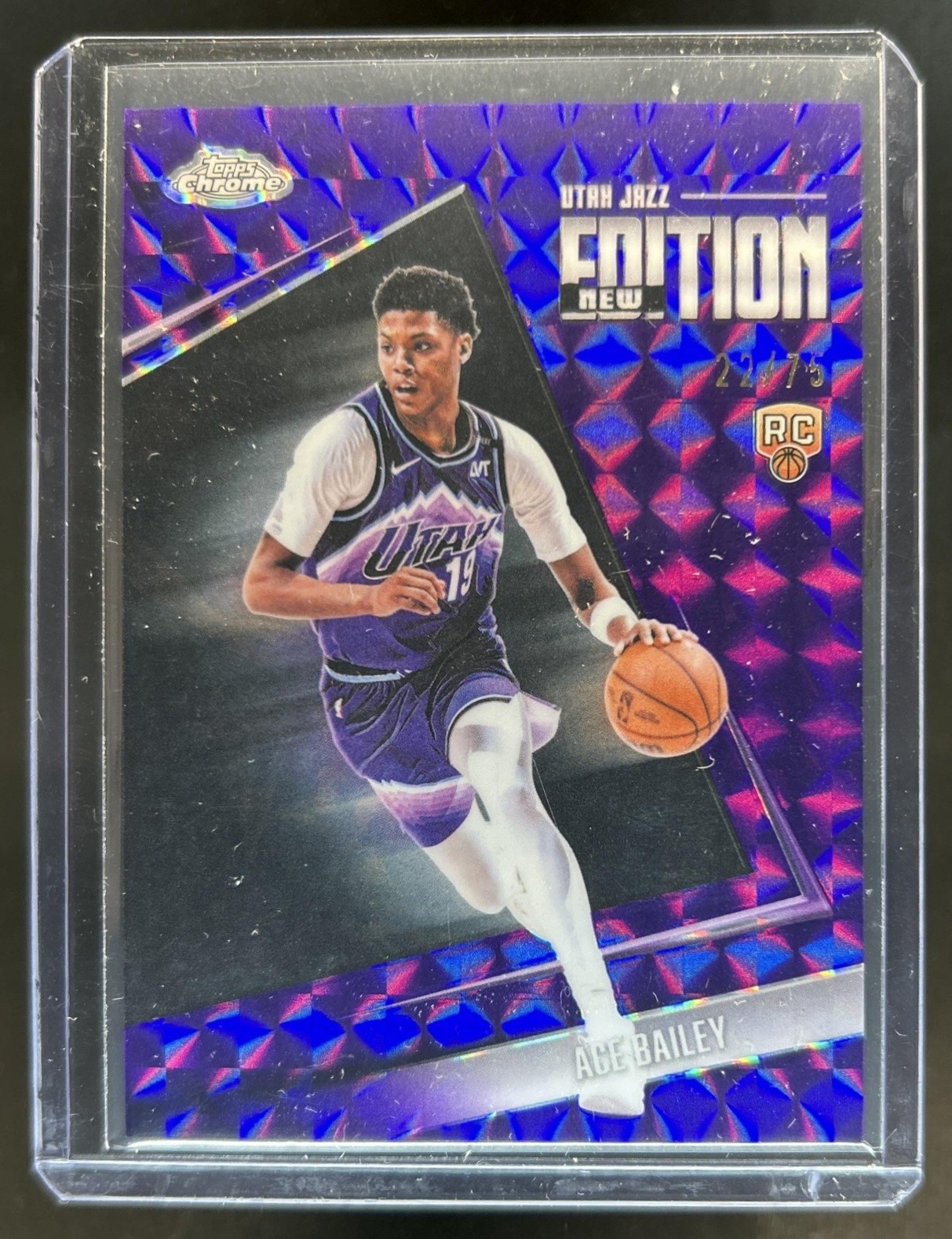 2025-26 Chrome Update Ace Bailey Purple Geometric Refractor /75