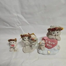 Dreamsicles Lot of 3 Figurines – Signed 1996–1999 Cherub Angels w/ Halos LOVE