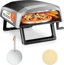 NutriChef Outdoor Pizza Oven with 360° Rotating Pizza Stone | Cooks 12" Pizza
