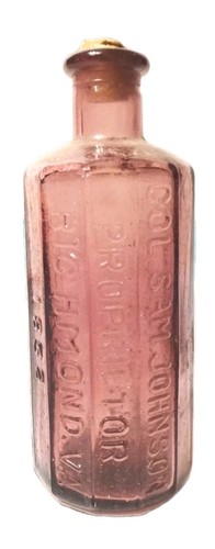 Vintage Alan Caster's Purple Miniature Glass Bottle 3"