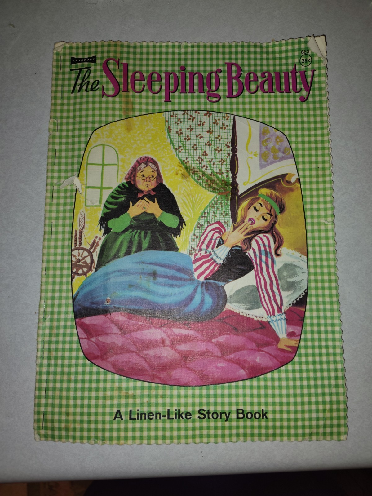 Vintage Sleeping Beauty Linen-Like Story Book