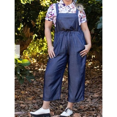 NWT Lularoe Juliet Jumpsuit Medium Chambray Dark Blue  INIMALIST SUMMER SPRING