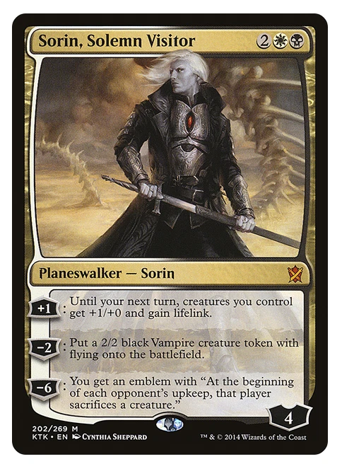 MTG - Sorin, Solemn Visitor & Emblem & Tokens - Khans of Tarkir (KTK) - LP - Image 2 of 4
