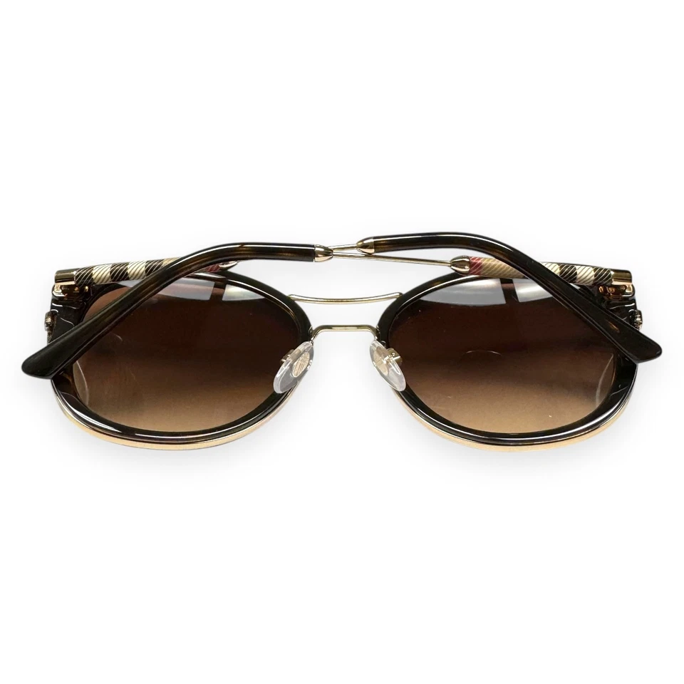 Gafas de sol Burberry B 4251Q 3002/13 marrón habana dorado pálido clásicas a cuadros con estuche Foto 4 de 4