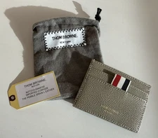 Thom Browne Gray Leather Cardholder New (orig $390)