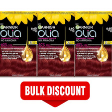Garnier Olia #6.60 Intense Red Amonia Free Permanent Hair Colour Dye (Set Of 3)