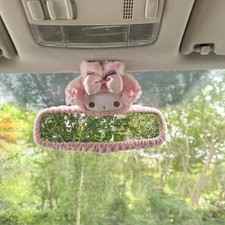 Hello Kitty Car Rearview Mirror Cover - Kawaii Plush Auto Interior Decor