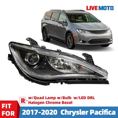For 2017-2020 Chrysler Pacifica Halogen Projector Headlight W/Bulb&LED DRL Right