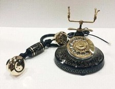 Antico telefono vittoriano nautico rotante ottone funzionante da collezione v...