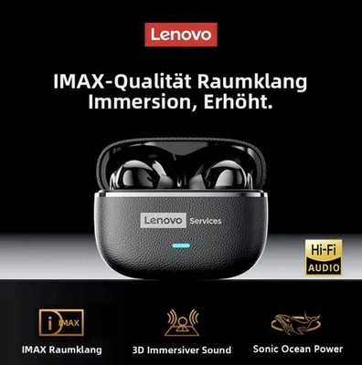 Lenovo LE208 TWS Bluetooth 6.0   Leder Ohrhörer, ENC, Gaming, Niedrige Latenz