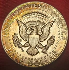 1964-P 50C Kennedy Half Dollar AU+++ Ch Uncirculated Rainbow Toning On Reverse
