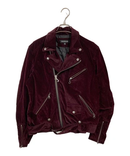 JACKROSE Velour Double Riders Jacket Men's Size XL Wine Red New - product listing photo