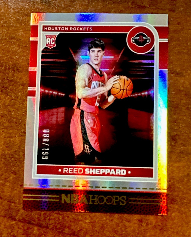 2024-25 Panini NBA Hoops Premium Box Set REED SHEPPARD #233 Rookie FOIL 105/199
