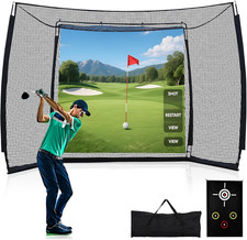 Golf Practice Net with Simulator Impact Screen and Target Cloth, 10X8Ft Golf Hit