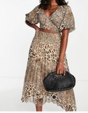 ASOS Animal Print Midi Dress Sz 6 Short sleeve Resort Beach