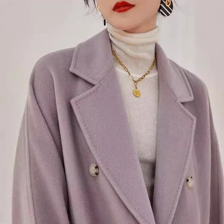 Abrigo Max Mara Mujer Doble Botonadura Cinturón Doble Cara Lana Cachemira Lana Foto 4 de 4