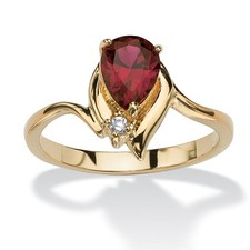 Birthstone and Crystal 18k Gold-Plated Ring