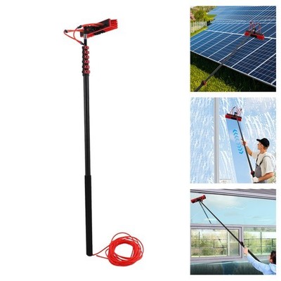 Telescopic Water-Fed Window Cleaning Pole 5.77 35.43 ft 180° Rotating Brush