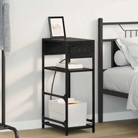 Nachttisch Schwarz Eichen-Optik 40 X 27 X 76 Cm Holzwerkstoff