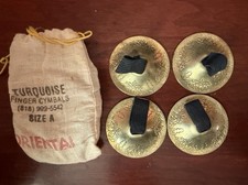 Turquoise Finger Cymbals - Vintage, Size A - Belly Dance