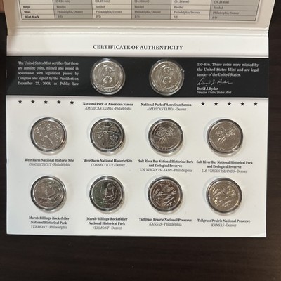 2020 P&D 10-Quarter US Mint Issued America The Beautiful Quarter Set 