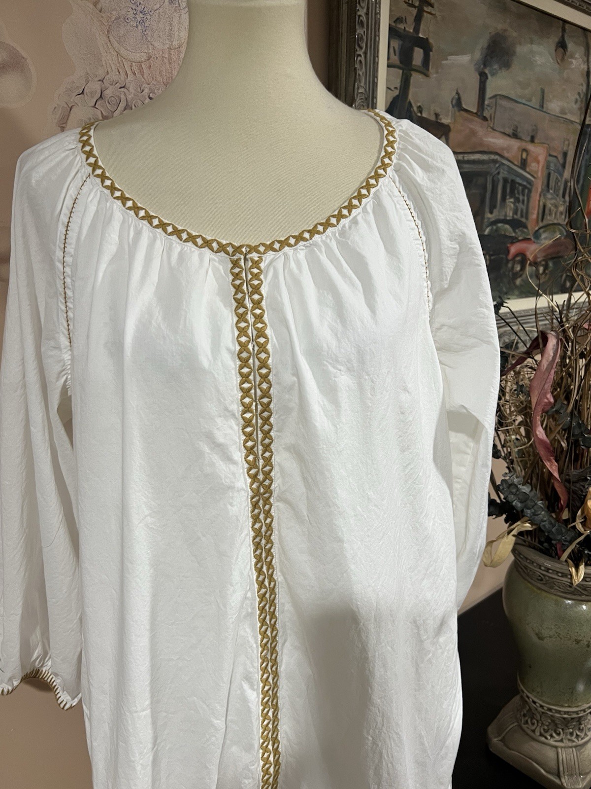 Figue Johanna White Cotton Midi Dress Size XL - image 2