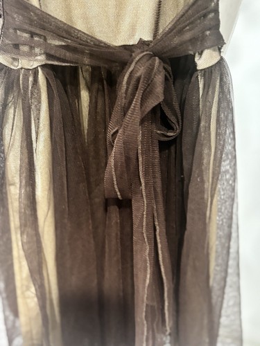 My Michelle Girls Dress Sz 7 Brown Layers Tie Back Formal Dance Prom - Picture 7 of 8