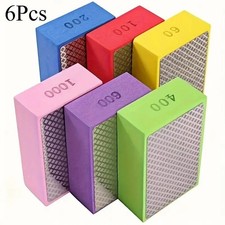 6x Diamond Hand Polishing Pads Tile Glass Marble Grinding Block Sanding Disc UK