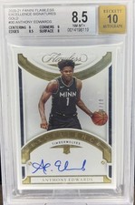 2020-21 Panini Flawless ANTHONY EDWARDS Excellence GOLD RC Auto /10 BGS 8.5/10