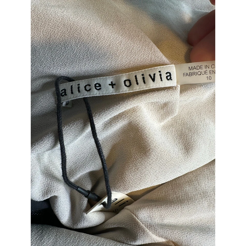 Maxi Vestido Alice + Olivia Mia Negro Encaje Talla 10 Foto 3 de 4