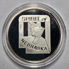 SPIRIT OF NEBRASKA COMMEMORATIVE .999 SILVER OZ. COIN WITH COA