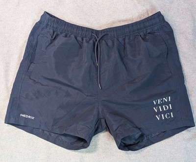 Hedrix Herren Badeshorts Badehose Schwimmhose Blau Größe M Veni Vidi Vici Sommer