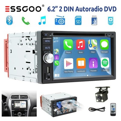 Autoradio 2DIN Carplay CD DVD AM FM RDS Player Android Auto Kam USB TF AUX-IN BT