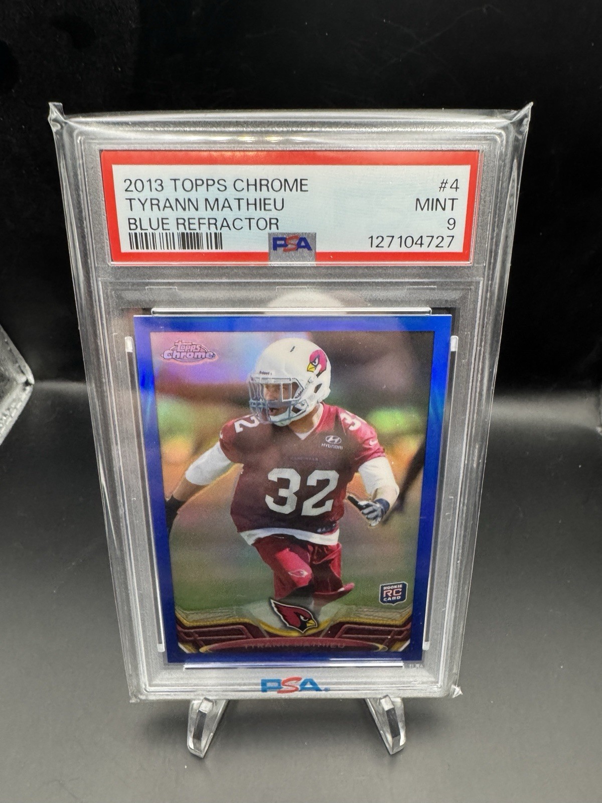 2013 Topps Chrome Tyrann Mathieu Blue Refractor /199 PSA 9