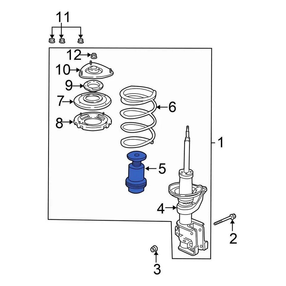 For Honda CR-V 2002-2006 Honda 51722S7A014 Front Coil Spring Damper - Изображение 2 из 2